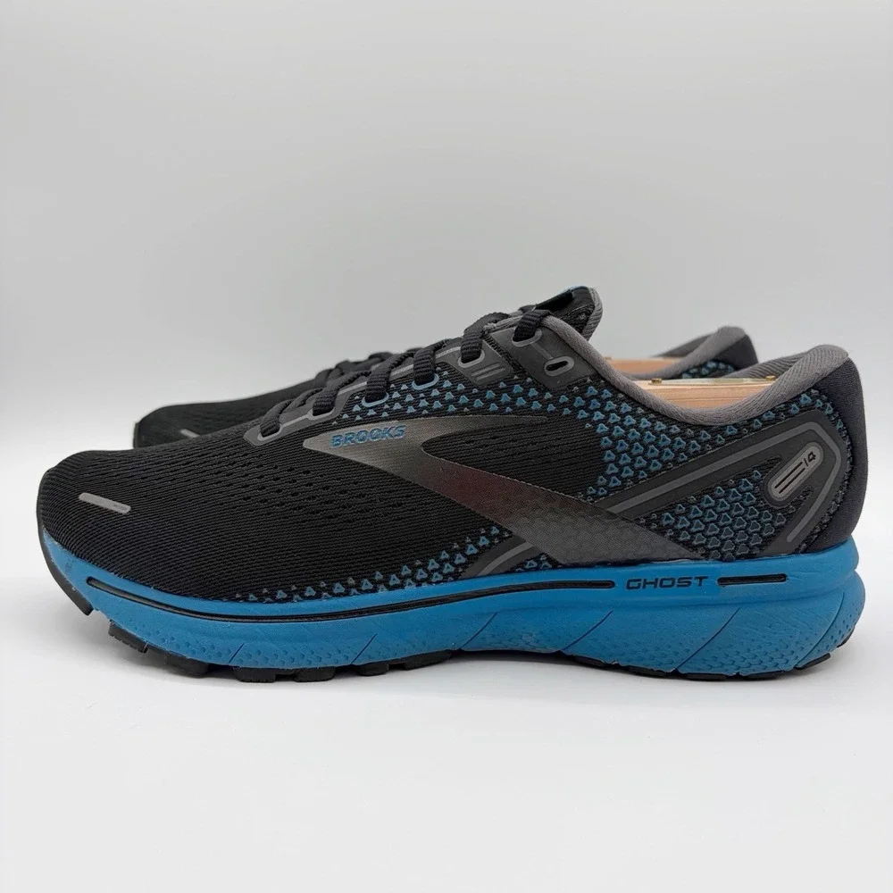 Brooks Ghost 14 Men's Running Shoes Black/Blue/Nightlife Sz 8.5 D / 1103691D056